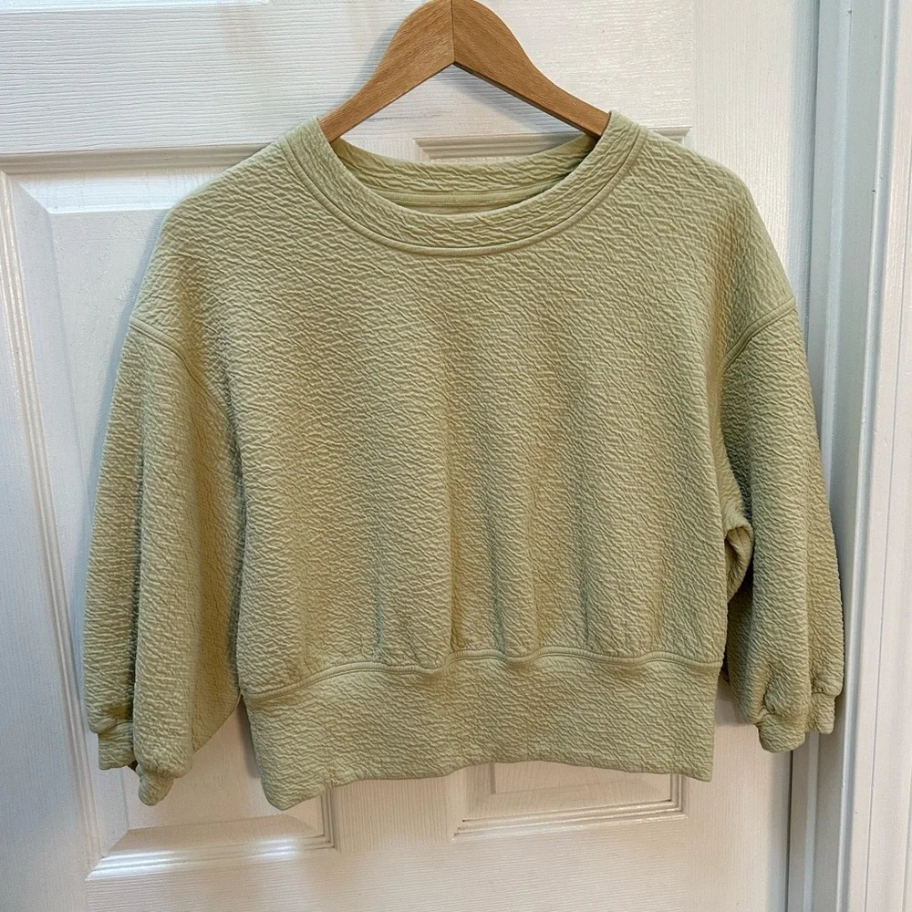 Lululemon Textured Crewneck Pullover sweatshirt Dew Green 6 - Picture 2 of 7